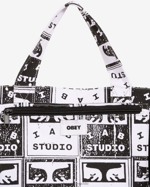 accesorios 40VX496 hombres bolsos de faded posters OBEY blanco negro
