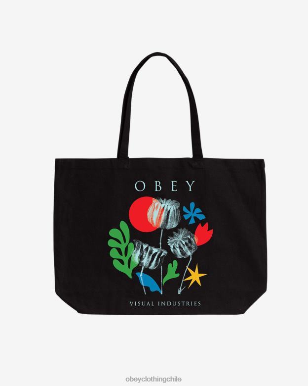 accesorios 40VX497 hombres flores papeles tijeras OBEY negro