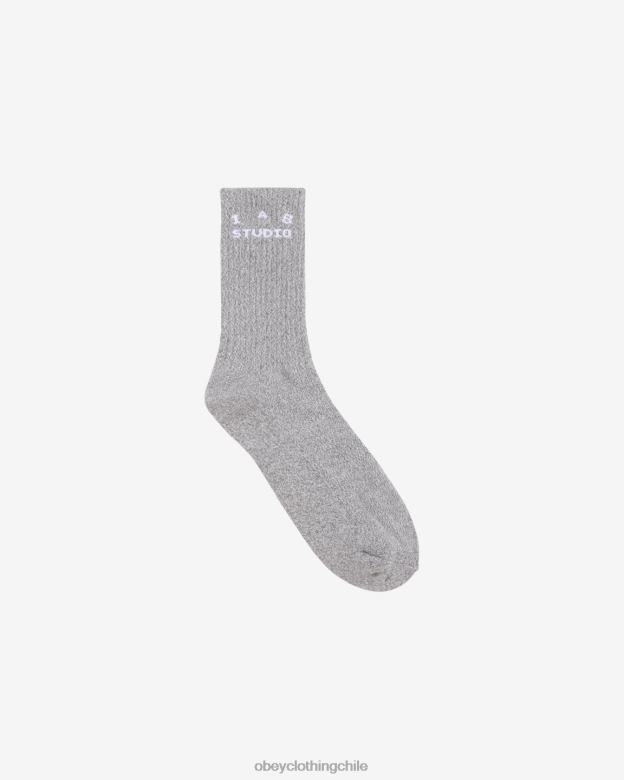 accesorios 40VX500 hombres calcetines iab studio x OBEY cuero gris