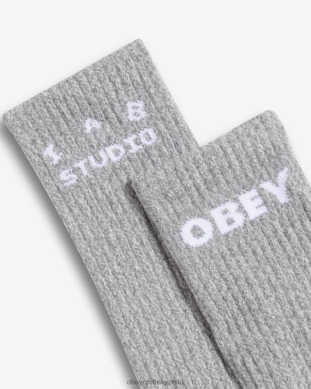 accesorios 40VX500 hombres calcetines iab studio x OBEY cuero gris