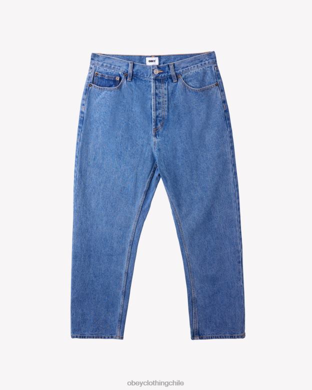 ropa 40VX62 hombres mezclilla de trabajo duro OBEY índigo claro