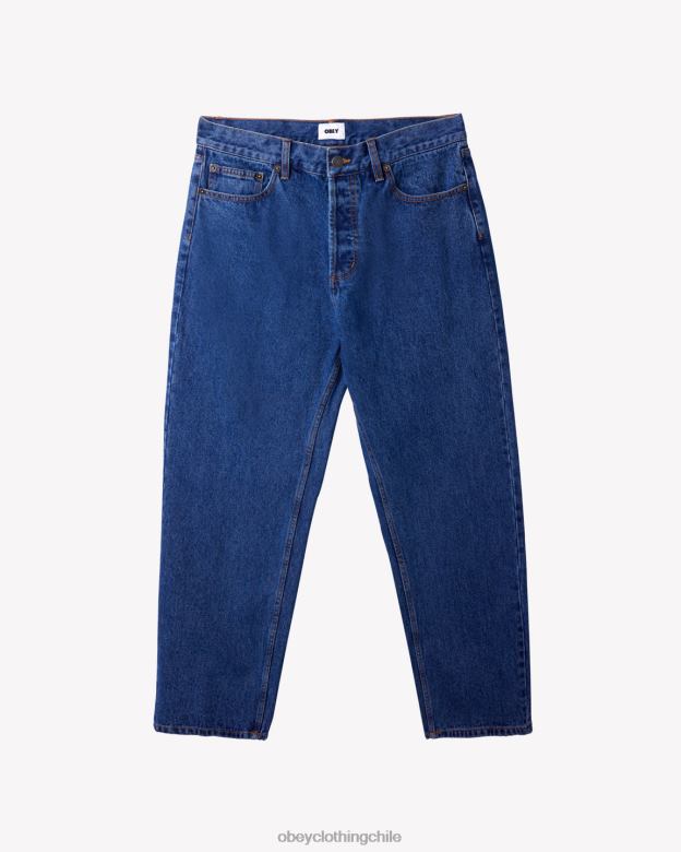 ropa 40VX63 hombres mezclilla de trabajo duro OBEY índigo lavado a la piedra