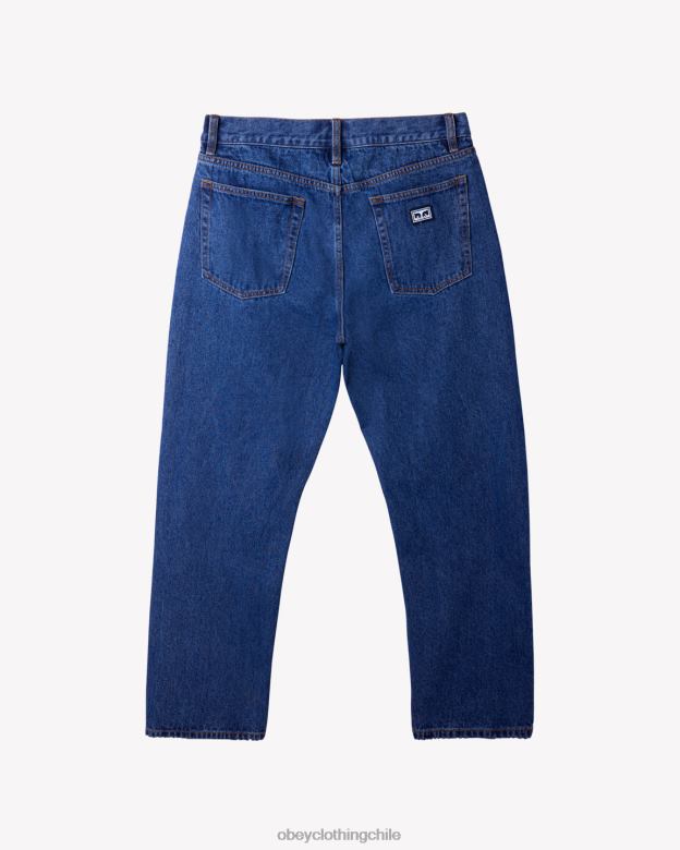 ropa 40VX63 hombres mezclilla de trabajo duro OBEY índigo lavado a la piedra