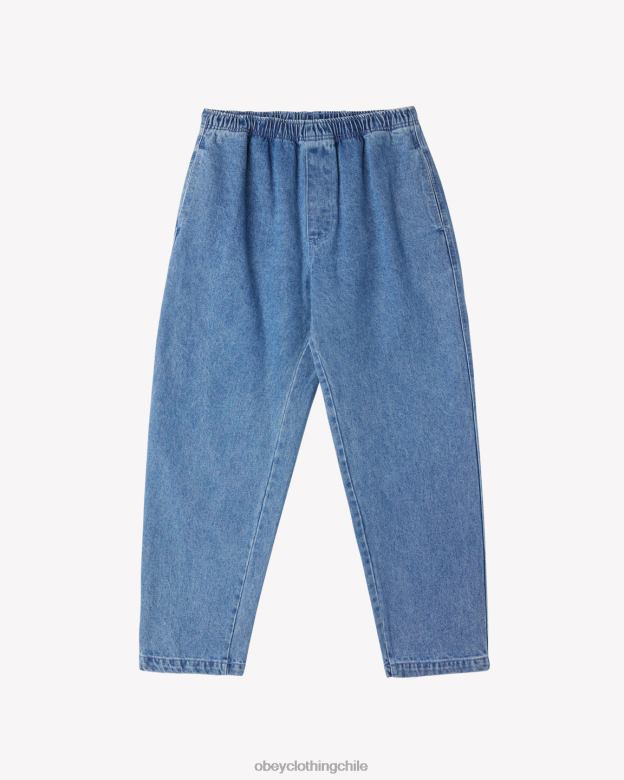ropa 40VX69 hombres pantalón de mezclilla fácil OBEY índigo claro