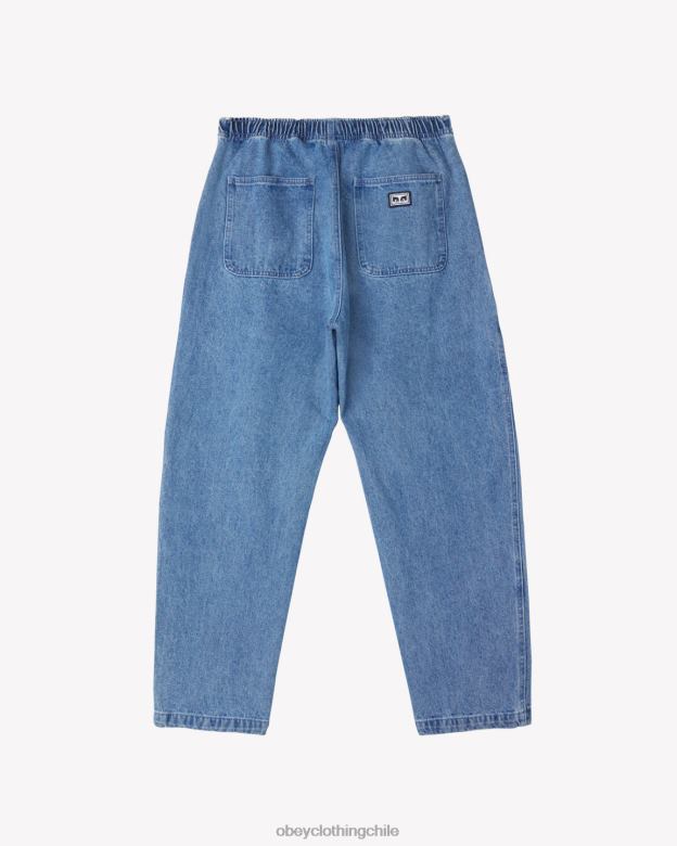 ropa 40VX69 hombres pantalón de mezclilla fácil OBEY índigo claro