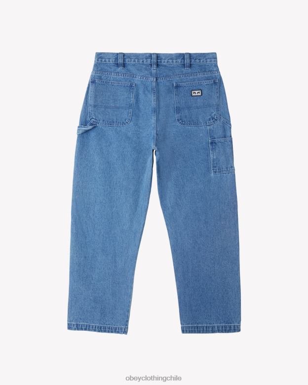 ropa 40VX81 hombres jean carpintero pez gordo OBEY índigo claro