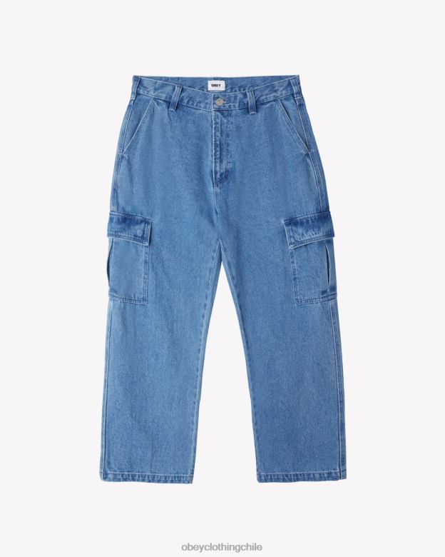 ropa 40VX84 hombres pantalones cargo de mezclilla bigwig OBEY índigo claro
