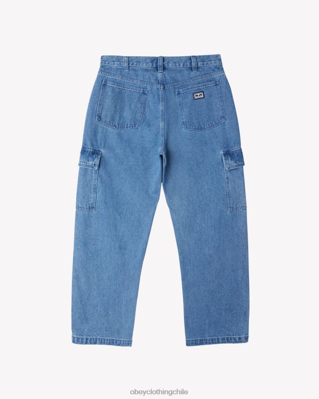 ropa 40VX84 hombres pantalones cargo de mezclilla bigwig OBEY índigo claro
