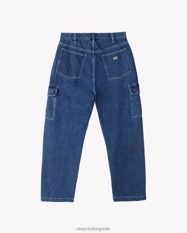 ropa 40VX86 hombres pantalones cargo de mezclilla bigwig OBEY lavado de piedra