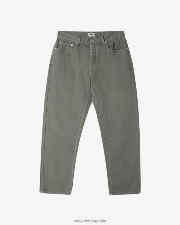 ropa 40VX88 hombres mezclilla con pigmentos trabajados OBEY corona de laurel de pigmento