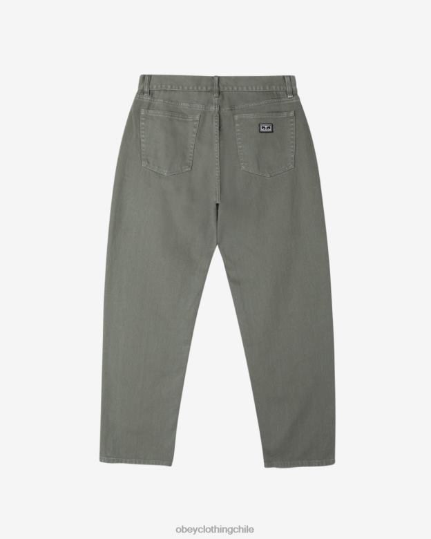 ropa 40VX88 hombres mezclilla con pigmentos trabajados OBEY corona de laurel de pigmento