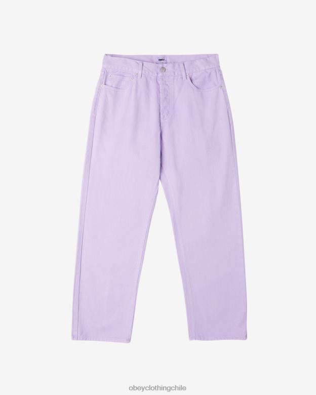 ropa 40VX89 hombres mezclilla con pigmentos trabajados OBEY pigmento de pétalos de orquídeas