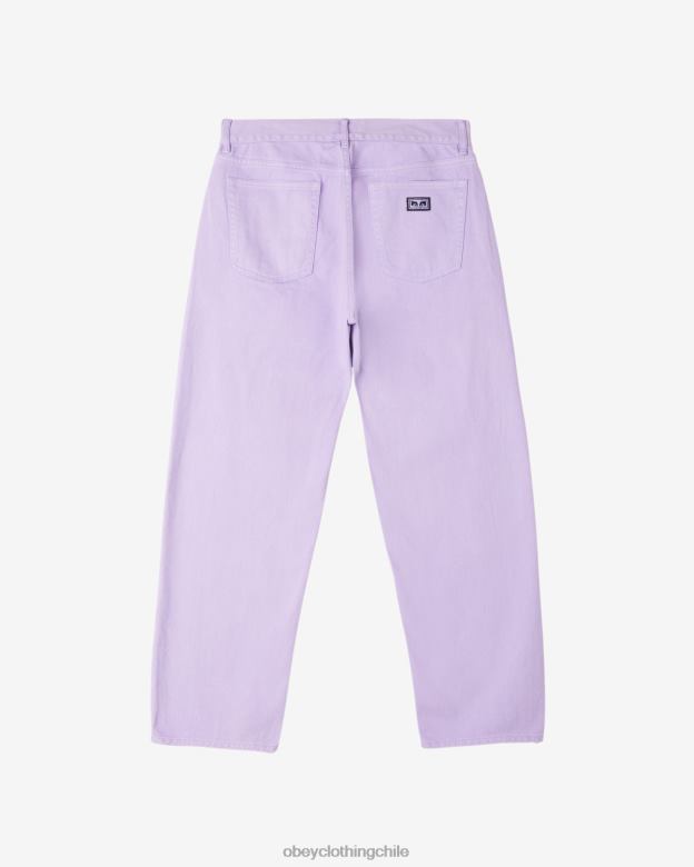 ropa 40VX89 hombres mezclilla con pigmentos trabajados OBEY pigmento de pétalos de orquídeas