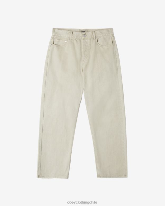 ropa 40VX90 hombres mezclilla con pigmentos trabajados OBEY pigmento gris plata