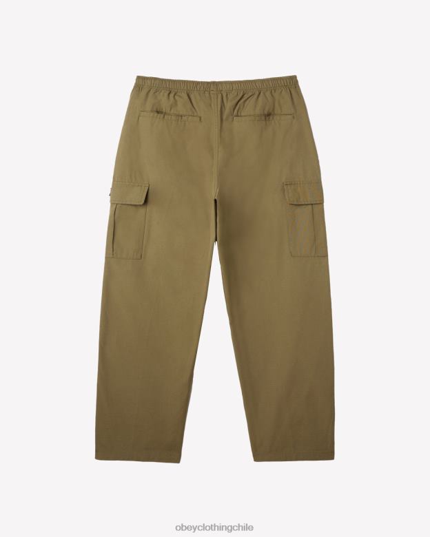 ropa 40VX11 hombres pantalón cargo fácil ripstop OBEY marron oscuro
