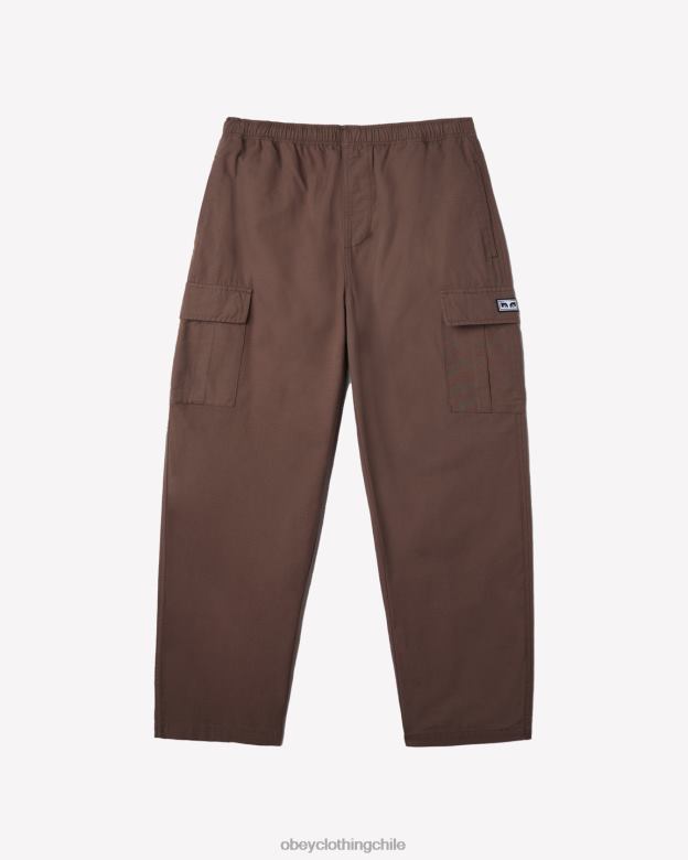 ropa 40VX11 hombres pantalón cargo fácil ripstop OBEY marron oscuro