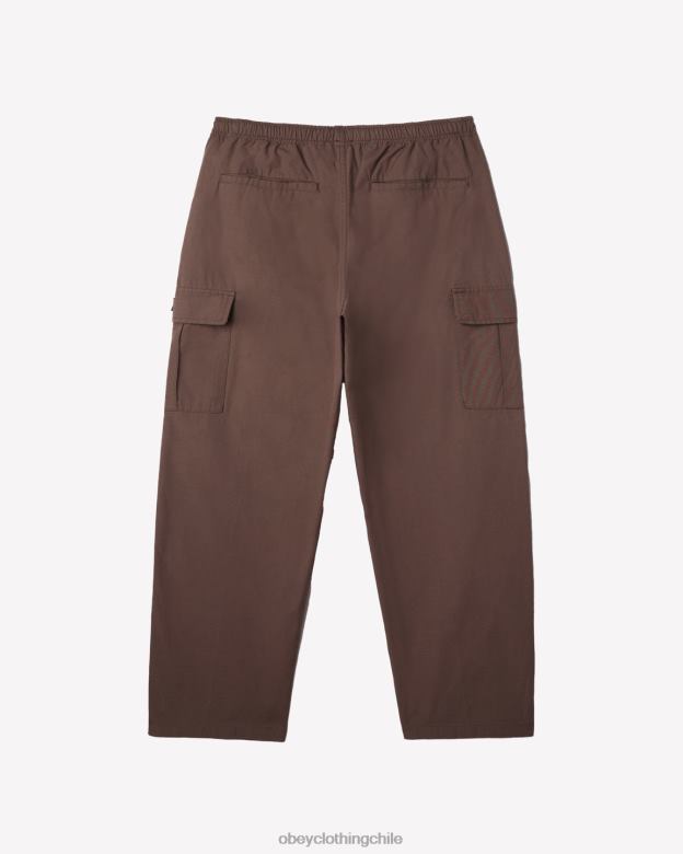 ropa 40VX11 hombres pantalón cargo fácil ripstop OBEY marron oscuro