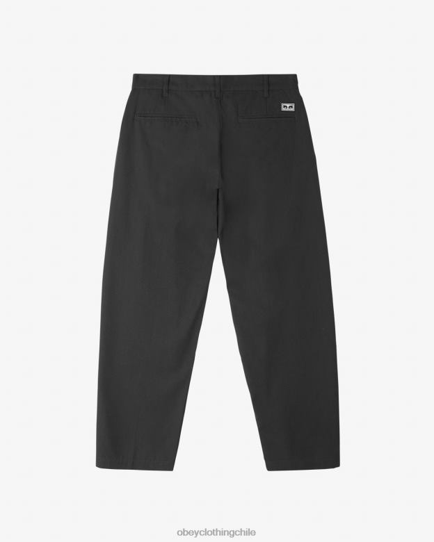 ropa 40VX12 hombres pantalón plisado fubar OBEY negro