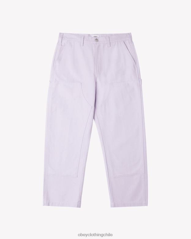 ropa 40VX16 hombres pantalones de sarga con doble rodilla big timer OBEY pétalo de orquídea