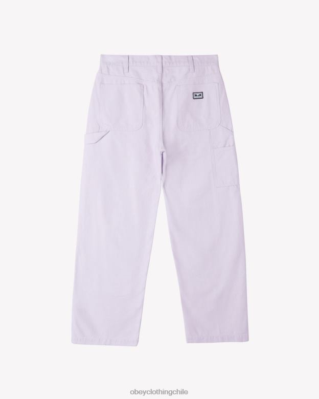 ropa 40VX16 hombres pantalones de sarga con doble rodilla big timer OBEY pétalo de orquídea