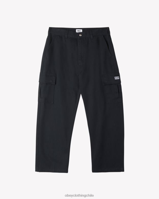 ropa 40VX18 hombres pantalones cargo bigwig baggy de sarga OBEY negro