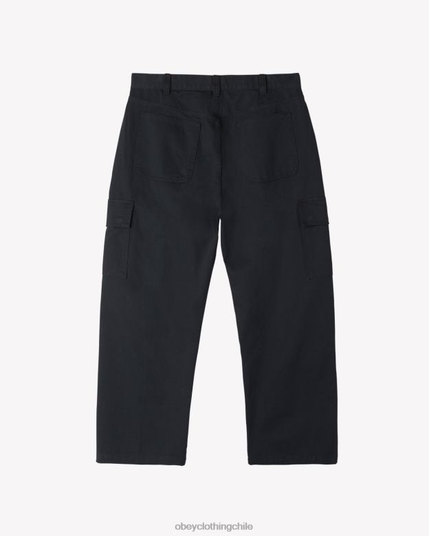 ropa 40VX18 hombres pantalones cargo bigwig baggy de sarga OBEY negro
