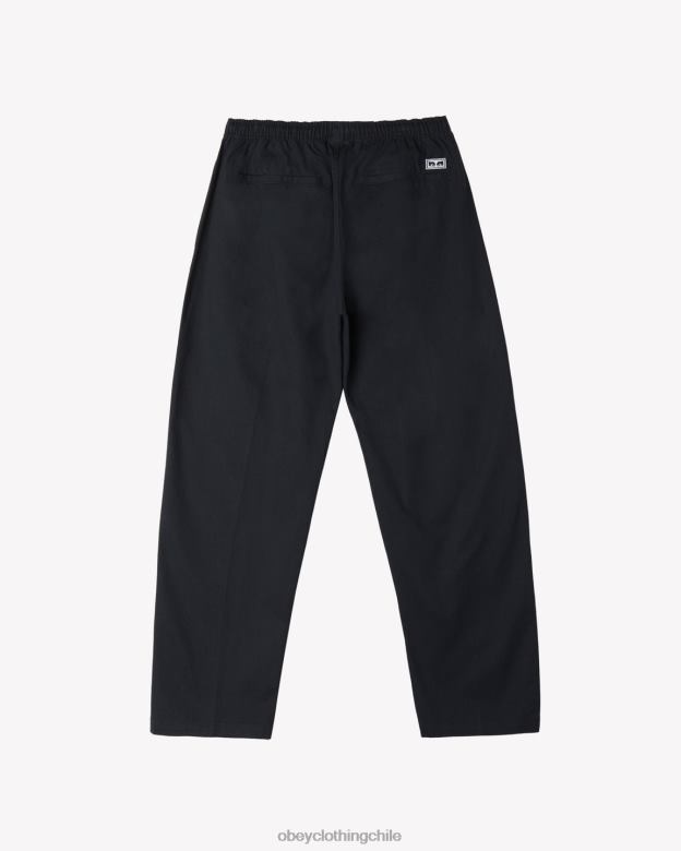 ropa 40VX1 hombres pantalón de sarga fácil OBEY negro