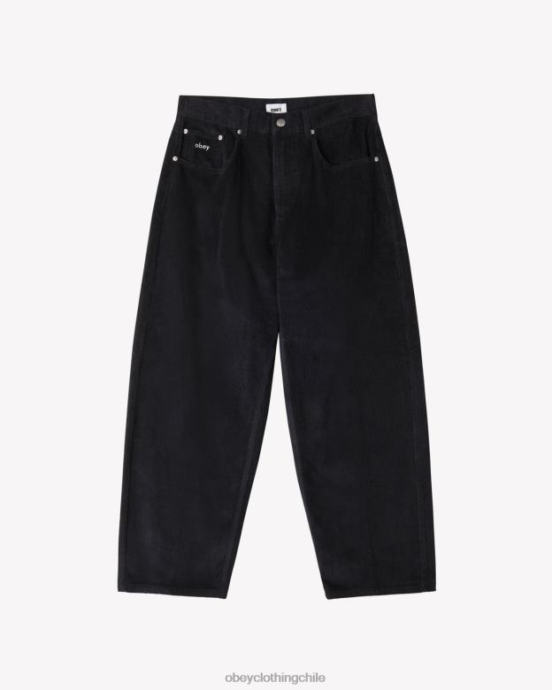 ropa 40VX20 hombres pantalones holgados de pana bigwig OBEY negro digital
