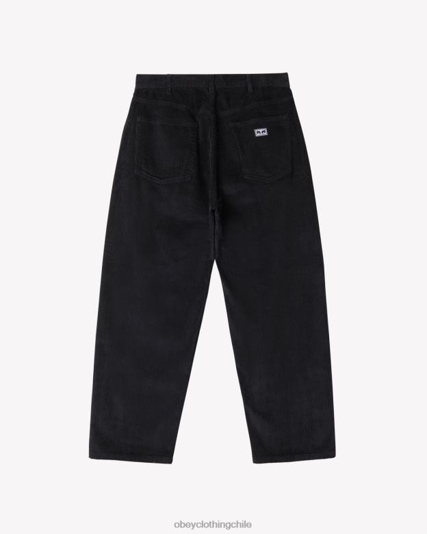 ropa 40VX20 hombres pantalones holgados de pana bigwig OBEY negro digital