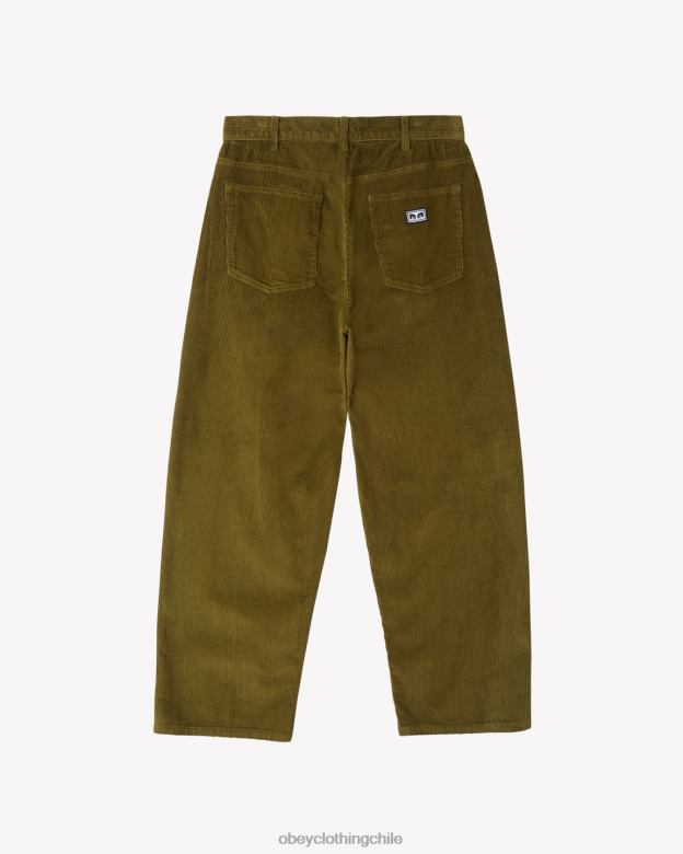 ropa 40VX21 hombres pantalones holgados de pana bigwig OBEY Musgo Verde