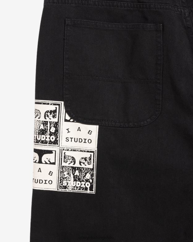 ropa 40VX22 hombres pantalón de carpintero poster OBEY antracita