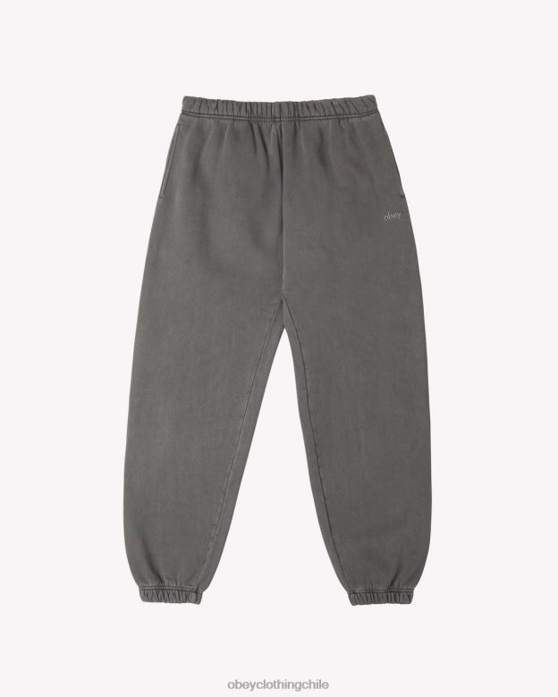 ropa 40VX28 hombres pantalones deportivos con pigmentos en minúsculas OBEY pigmento negro digital