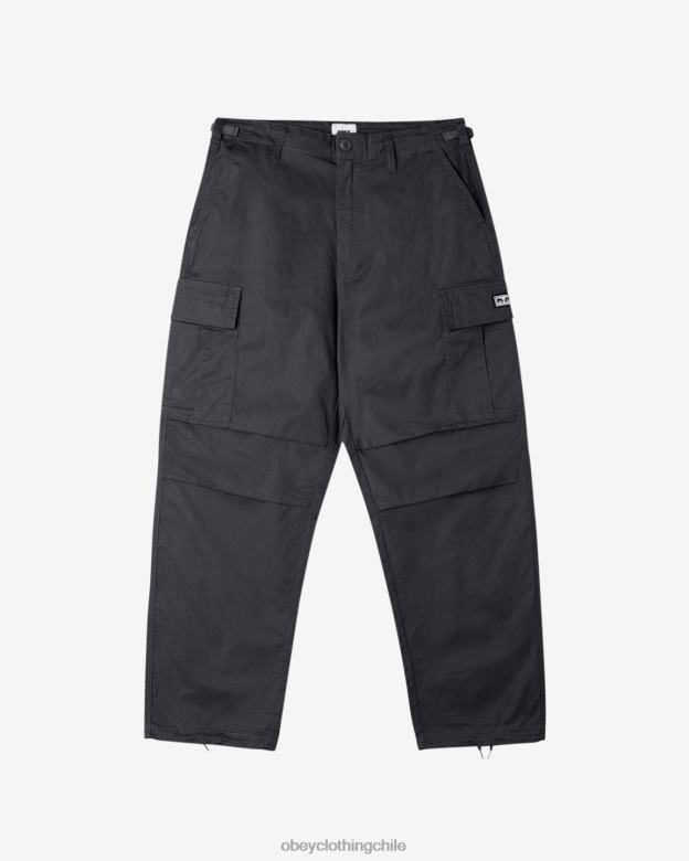 ropa 40VX31 hombres pantalones cargo big timer OBEY negro lavado