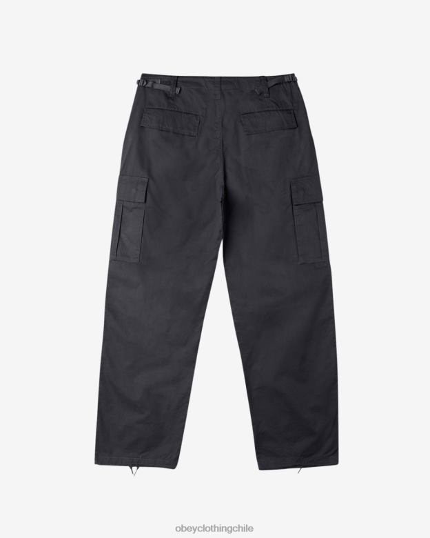 ropa 40VX31 hombres pantalones cargo big timer OBEY negro lavado