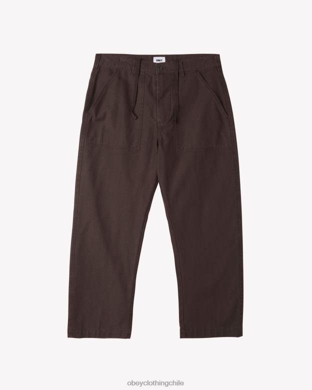 ropa 40VX32 hombres pantalones utilitarios big timer OBEY java marrón