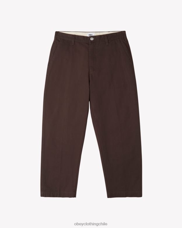 ropa 40VX35 hombres pantalón chino bigwig OBEY java marrón