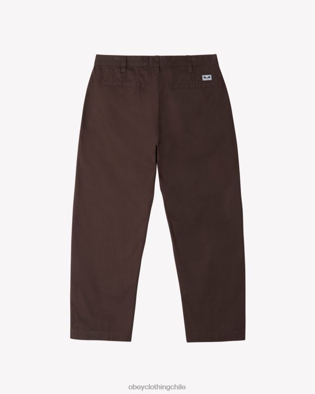 ropa 40VX35 hombres pantalón chino bigwig OBEY java marrón