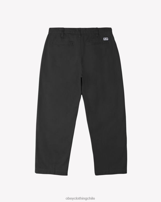 ropa 40VX36 hombres pantalón chino bigwig OBEY negro lavado