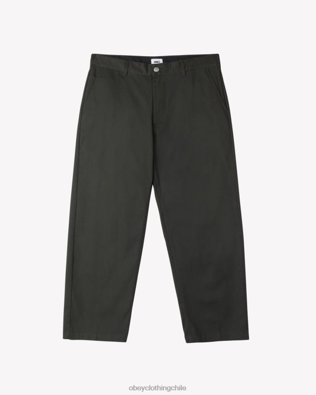 ropa 40VX37 hombres pantalón de trabajo inundado de trabajo duro OBEY negro
