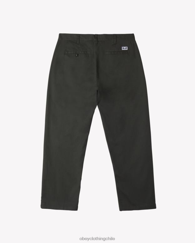 ropa 40VX37 hombres pantalón de trabajo inundado de trabajo duro OBEY negro