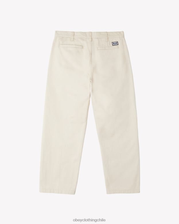 ropa 40VX38 hombres pantalón plisado de trabajo duro OBEY arcilla