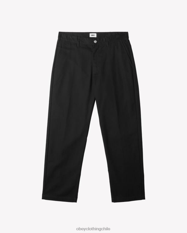 ropa 40VX43 hombres pantalón de trabajo duro OBEY negro