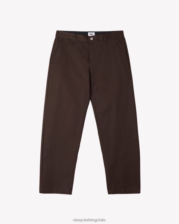 ropa 40VX44 hombres pantalón de trabajo duro OBEY java marrón