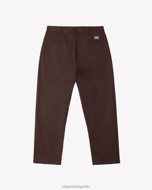 ropa 40VX44 hombres pantalón de trabajo duro OBEY java marrón