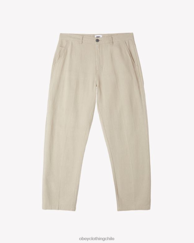 ropa 40VX51 hombres pantalón de carpintero de lino de trabajo duro OBEY avena