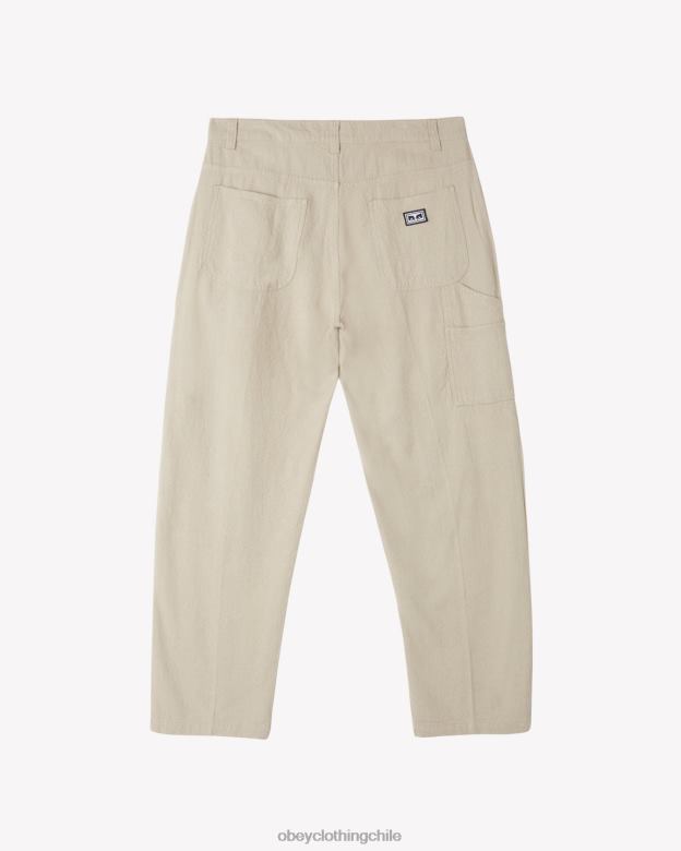 ropa 40VX51 hombres pantalón de carpintero de lino de trabajo duro OBEY avena
