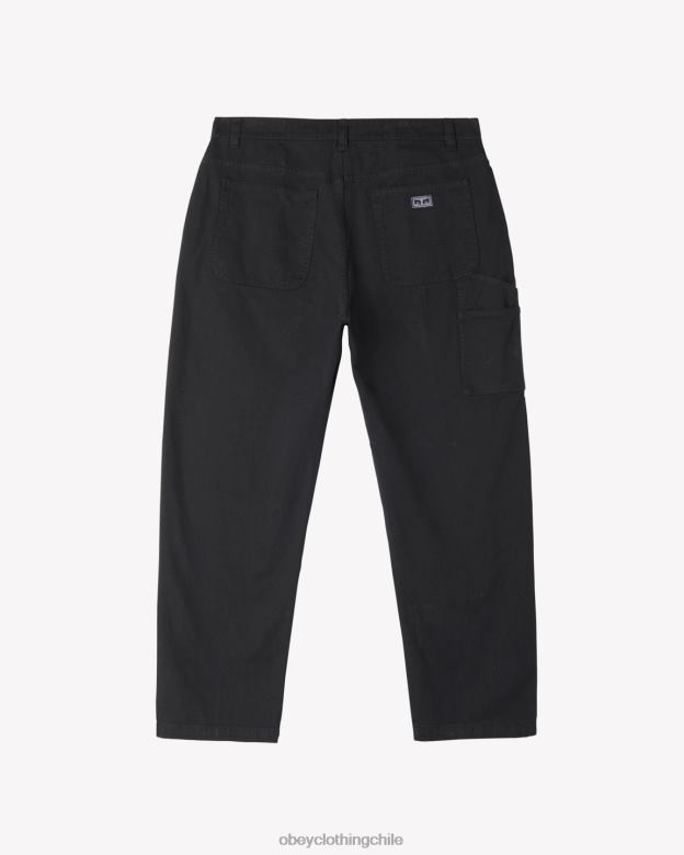 ropa 40VX53 hombres pantalón de carpintero con pigmentos de trabajo duro OBEY pigmento negro