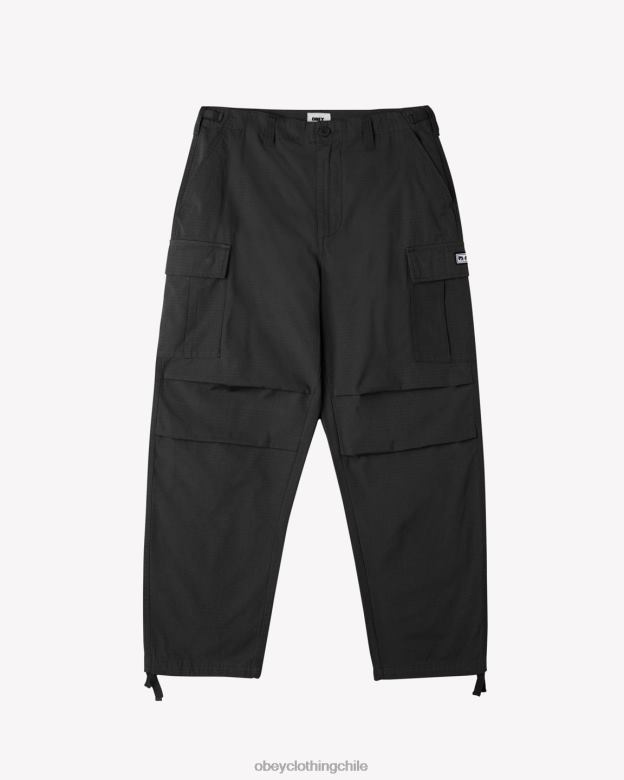 ropa 40VX56 hombres pantalón cargo antidesgarro OBEY negro