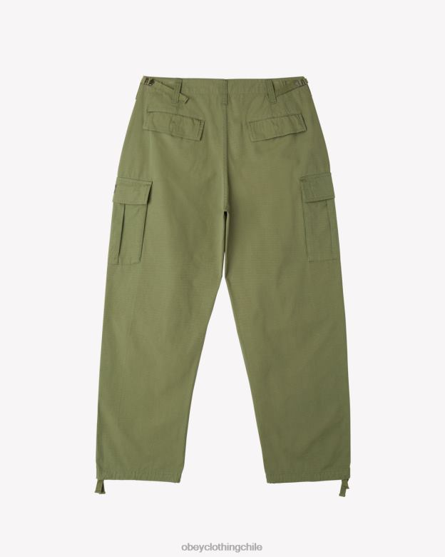 ropa 40VX57 hombres pantalón cargo antidesgarro OBEY ejército ligero
