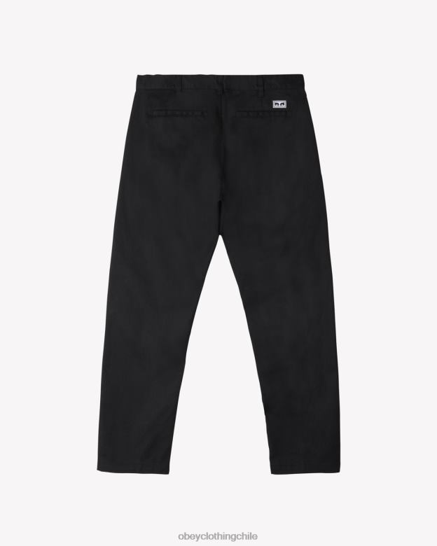ropa 40VX59 hombres pantalón de trabajo rezagado OBEY negro